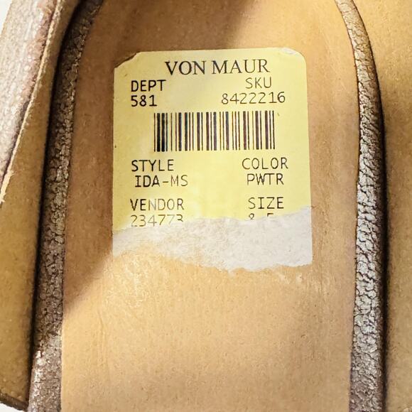 Eileen Fisher Shoes Women 8.5 Metallic Pewter Ida D Orsay Ballerina Flat Comfort - Picture 11 of 13